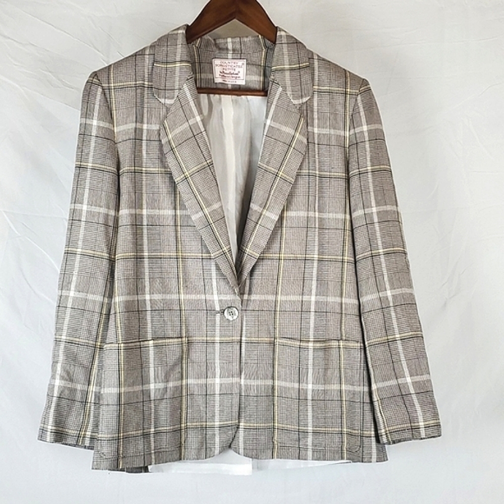 Country Sophisticates by Pendleton Plaid Blazer